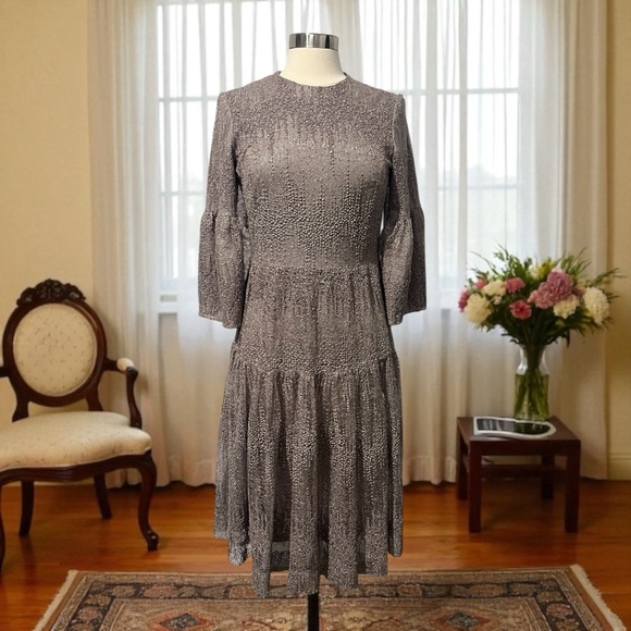 BLACKDASH Mother Sister Of The Bride Dress Gown 3/4 Sleeve Size 10 Formal Taupe - Picture 1 of 8